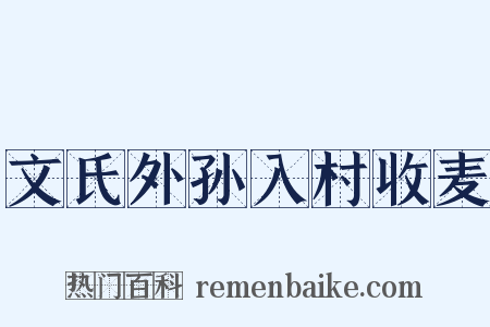文氏外孙入村收麦是什么意思的图片